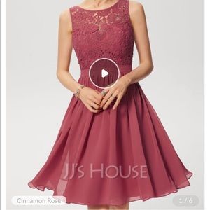 A line, chiffon lace dress